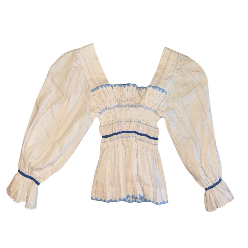 Lug Von Siga | Cream and Blue Blouse